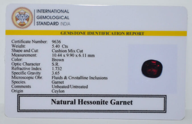 HESSONITE GOMED 5.4 Ct.