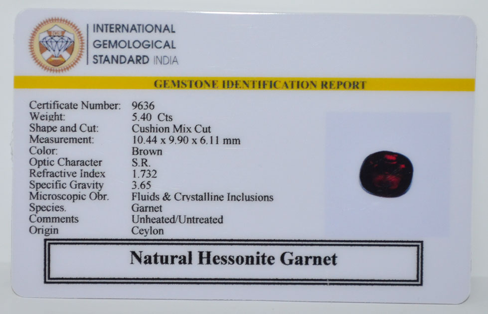 HESSONITE GOMED 5.4 Ct.