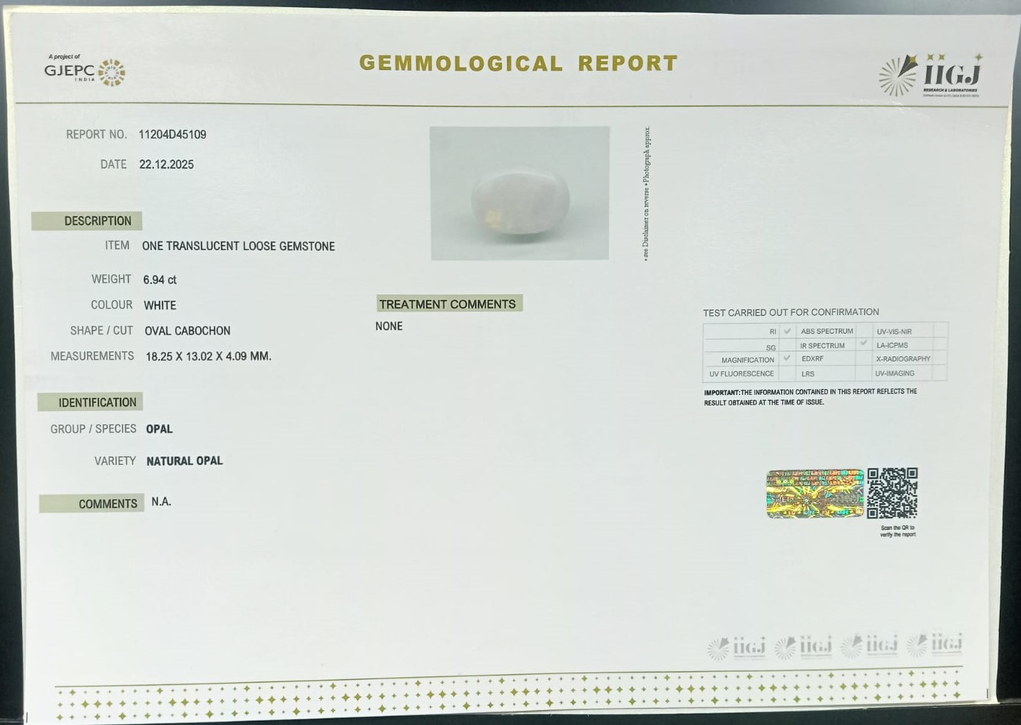 OPAL 6.94 Ct.