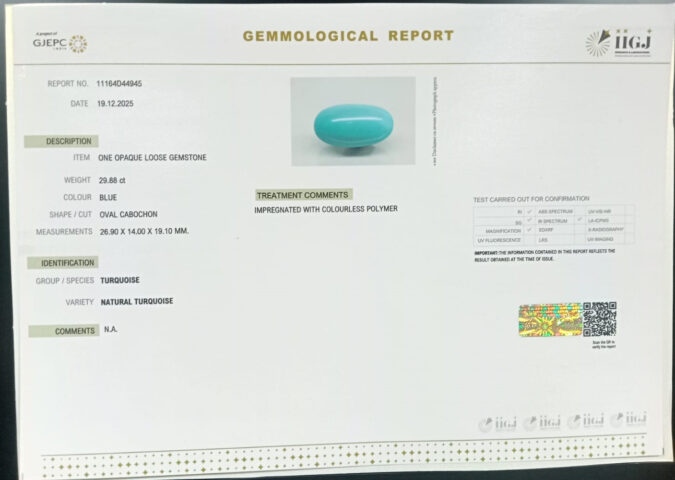 TURQUOISE 29.88 Ct.