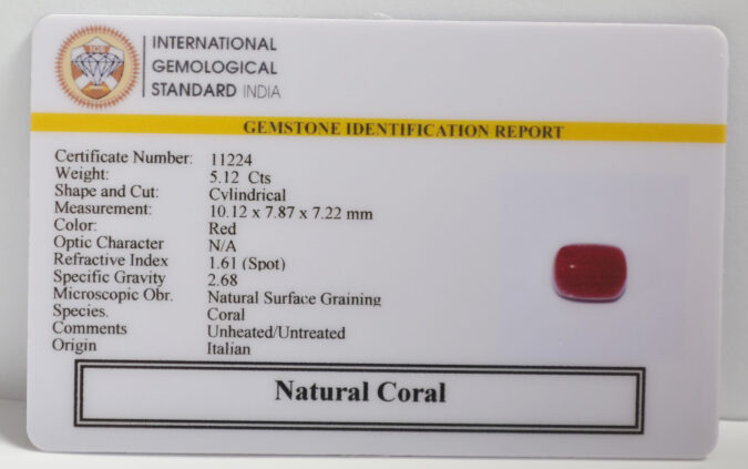 CORAL 5.12 Ct.