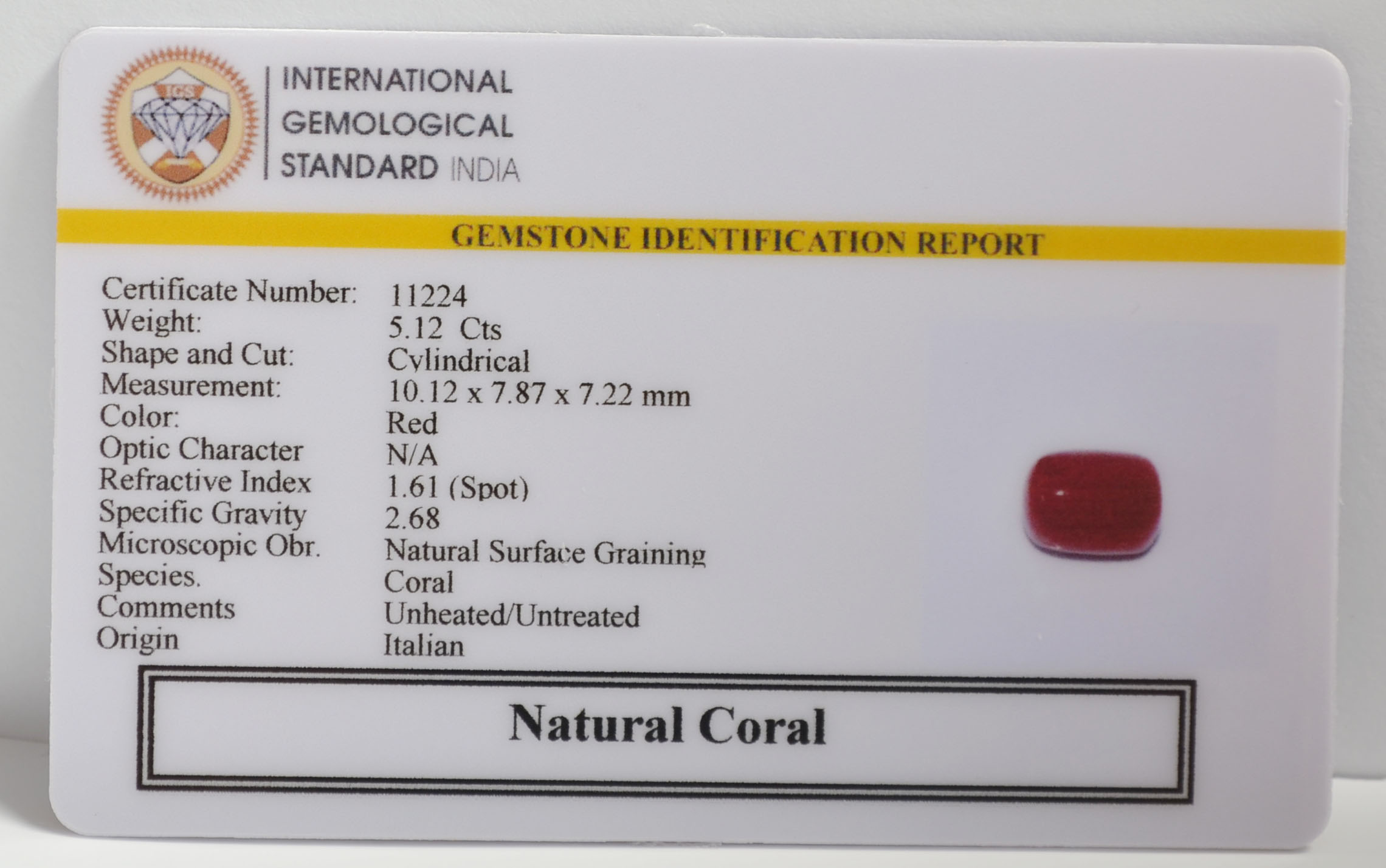 CORAL 5.12 Ct.