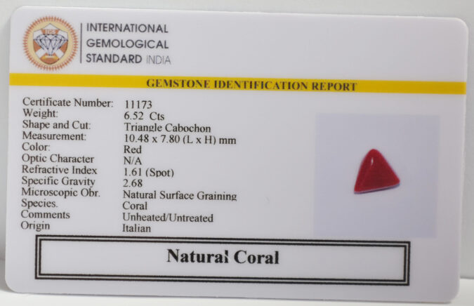 CORAL 6.52 Ct.