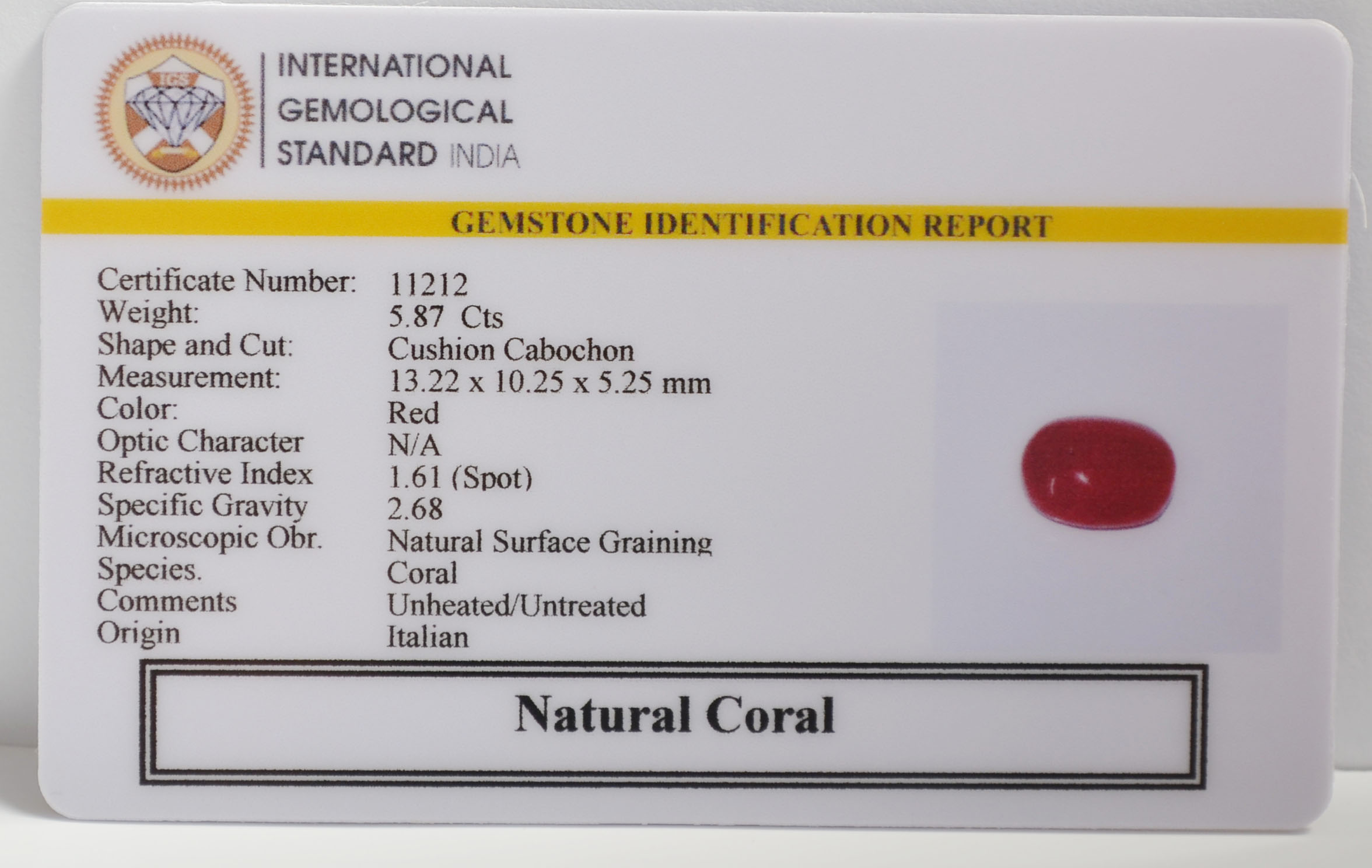 CORAL 5.87 Ct.