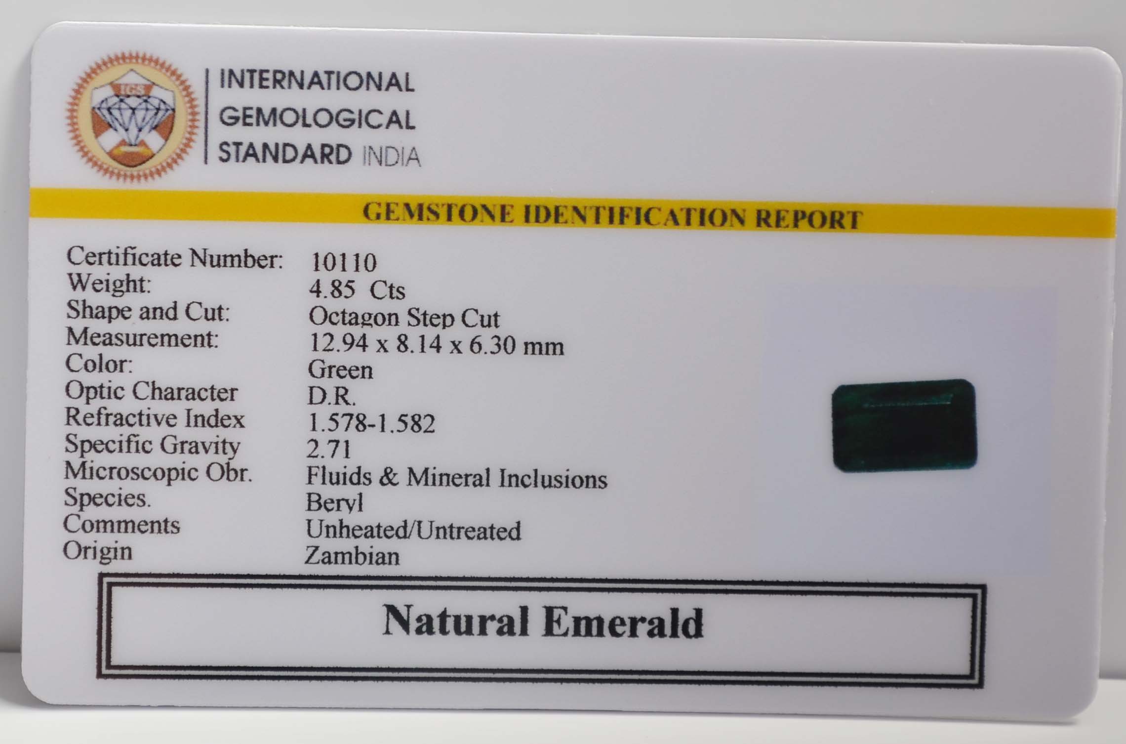 EMERALD 4.85 Ct.