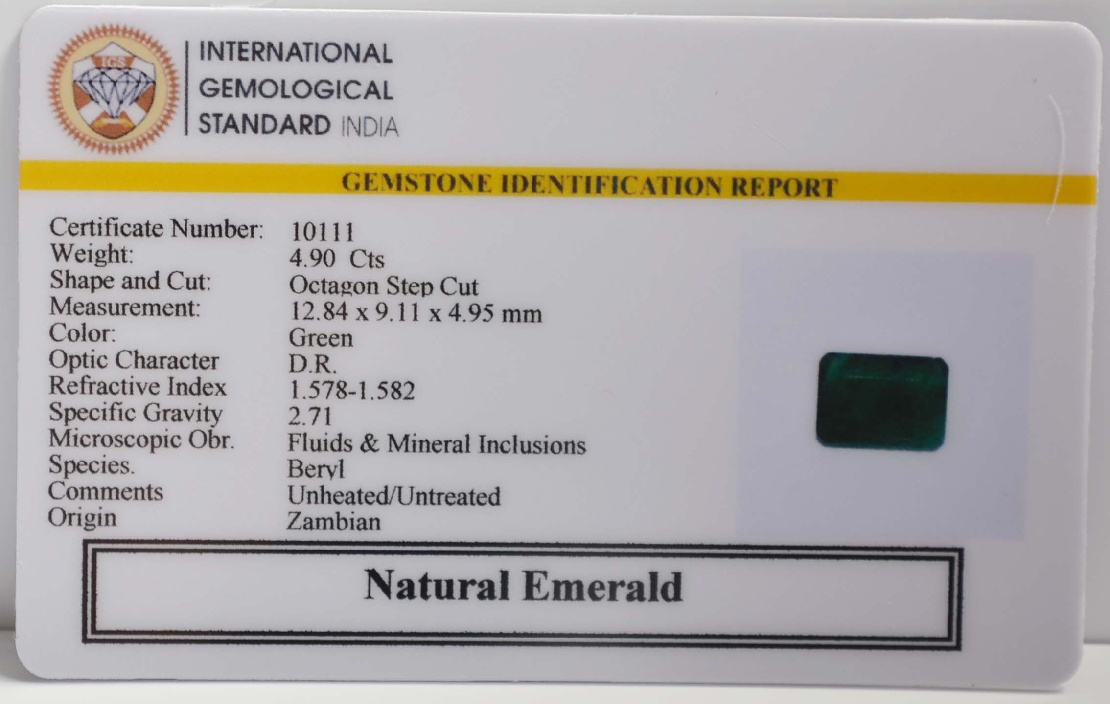 EMERALD 4.9 Ct.