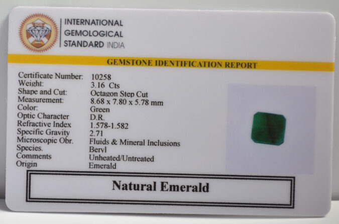EMERALD 3.16 Ct.