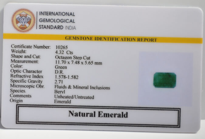 EMERALD 4.32 Ct.