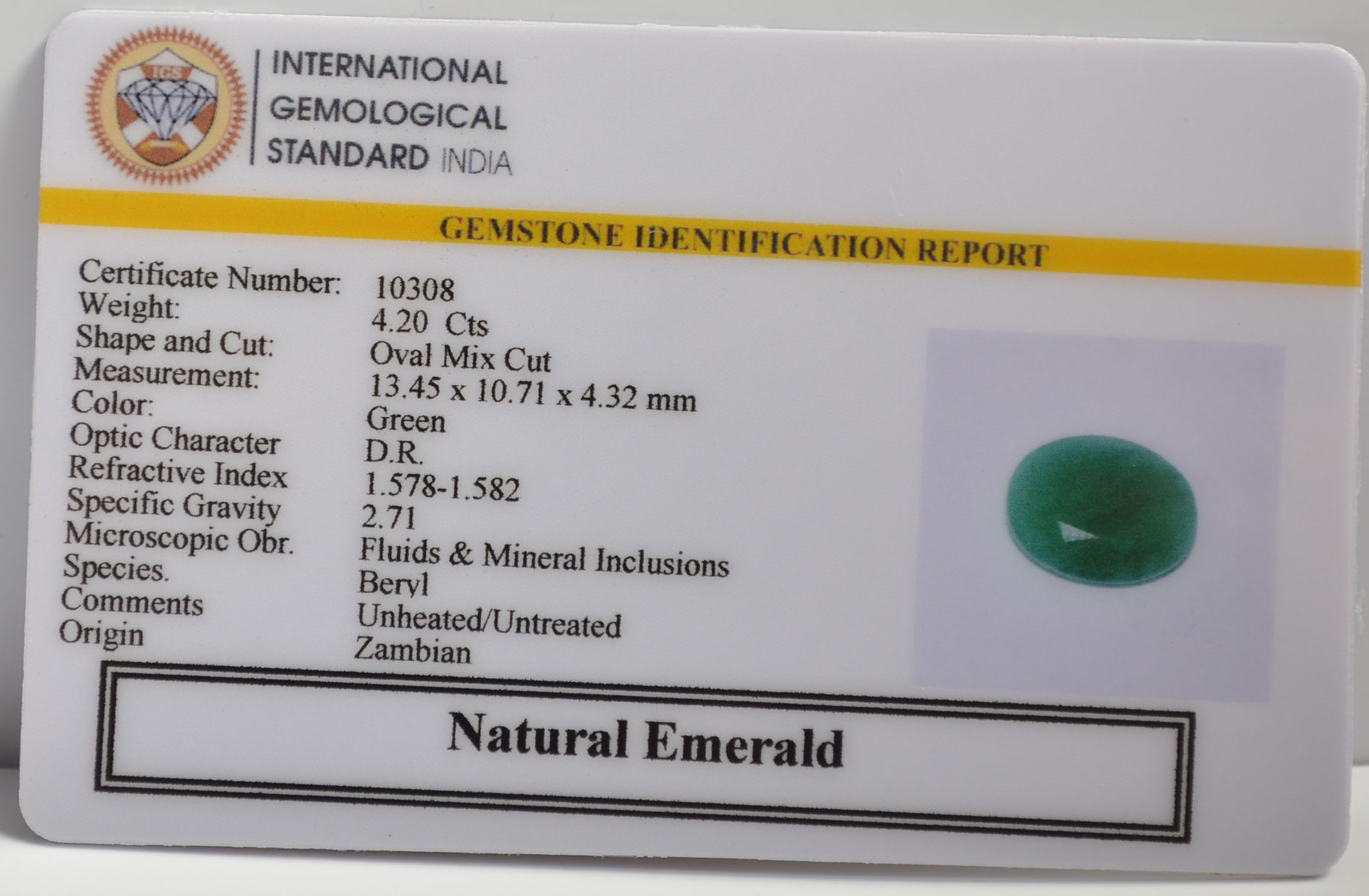 EMERALD 4.2 Ct.