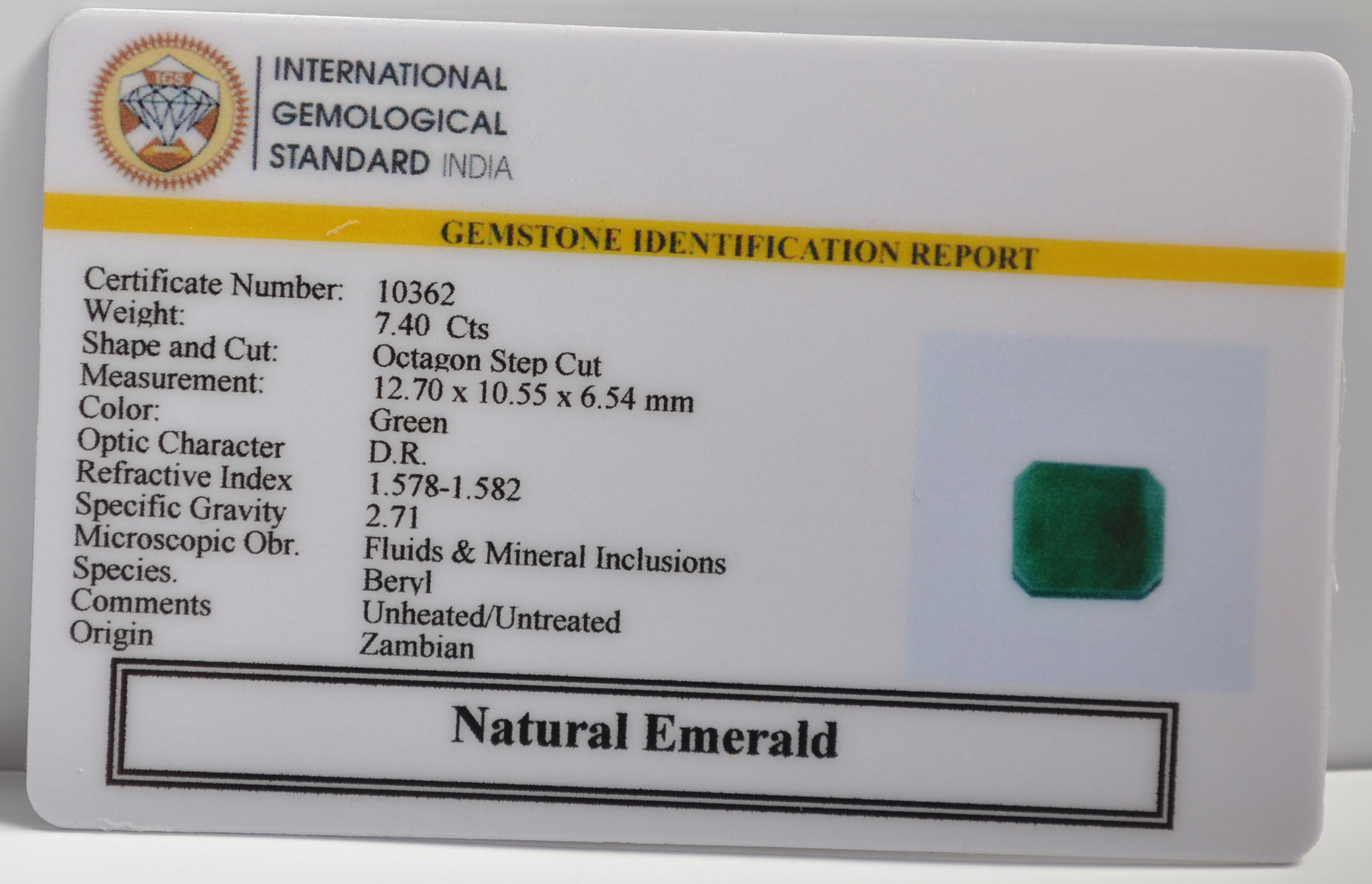 EMERALD 7.4 Ct.