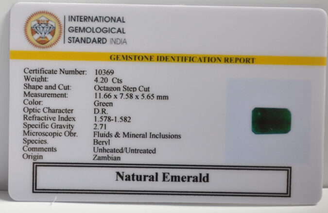 EMERALD 4.2 Ct.