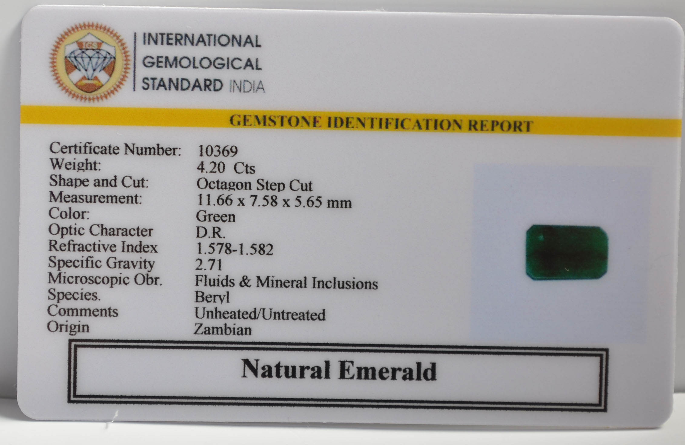 EMERALD 4.2 Ct.