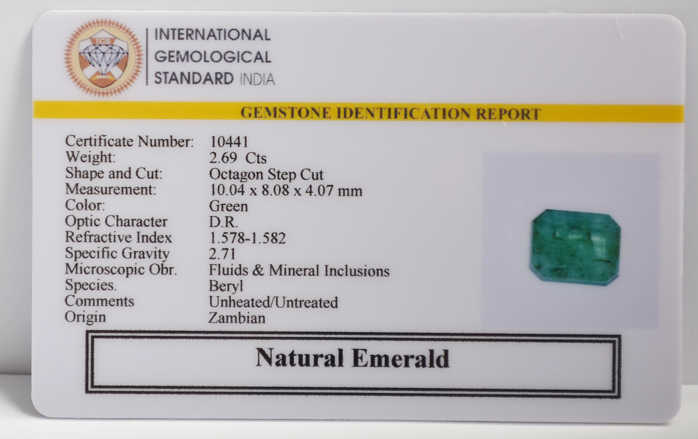 EMERALD 2.69 Ct.