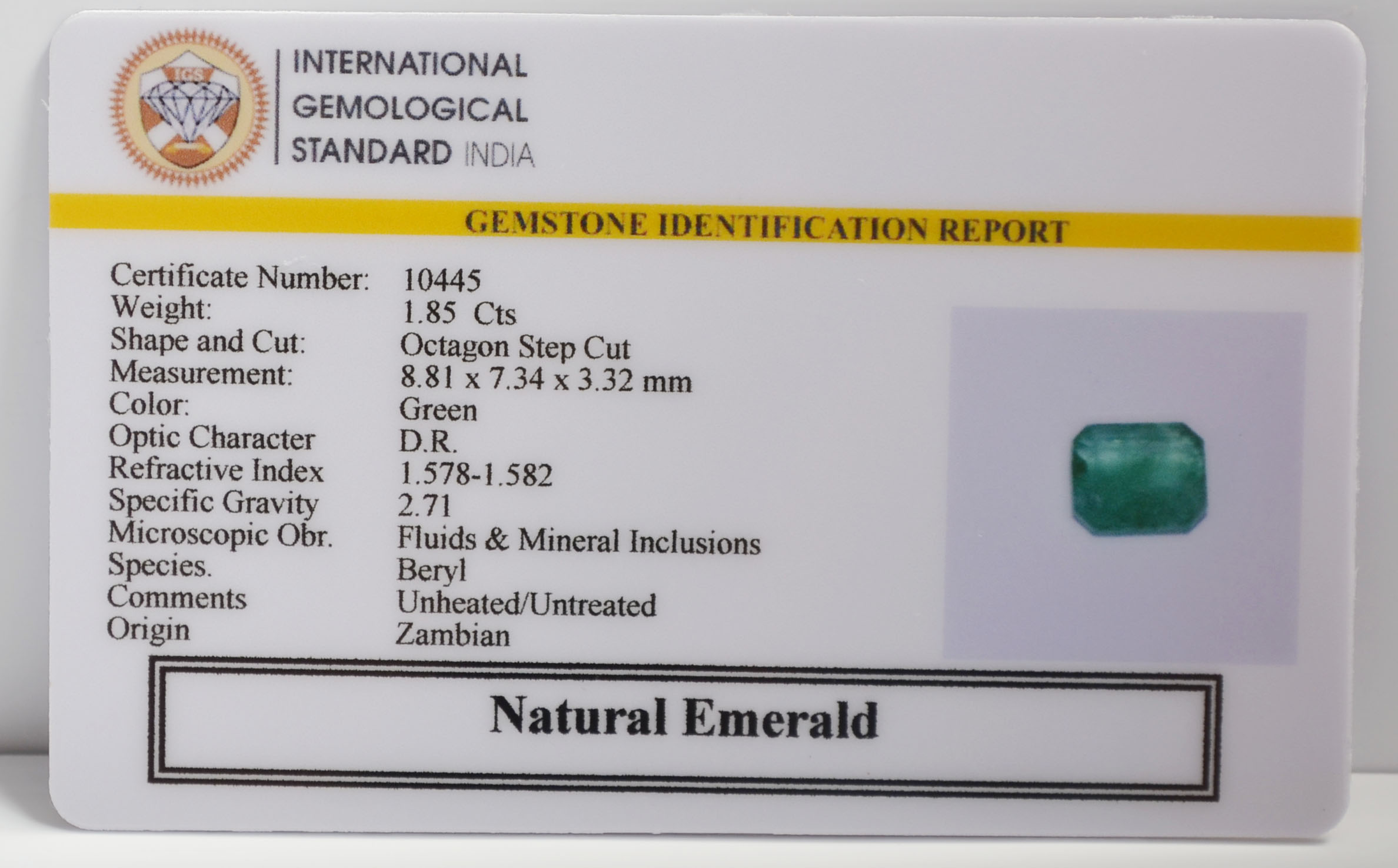 EMERALD 1.85 Ct.