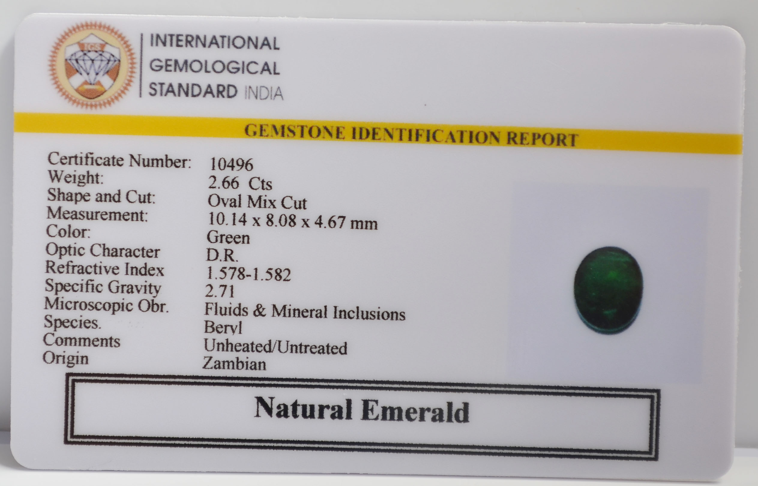 EMERALD 2.66 Ct.