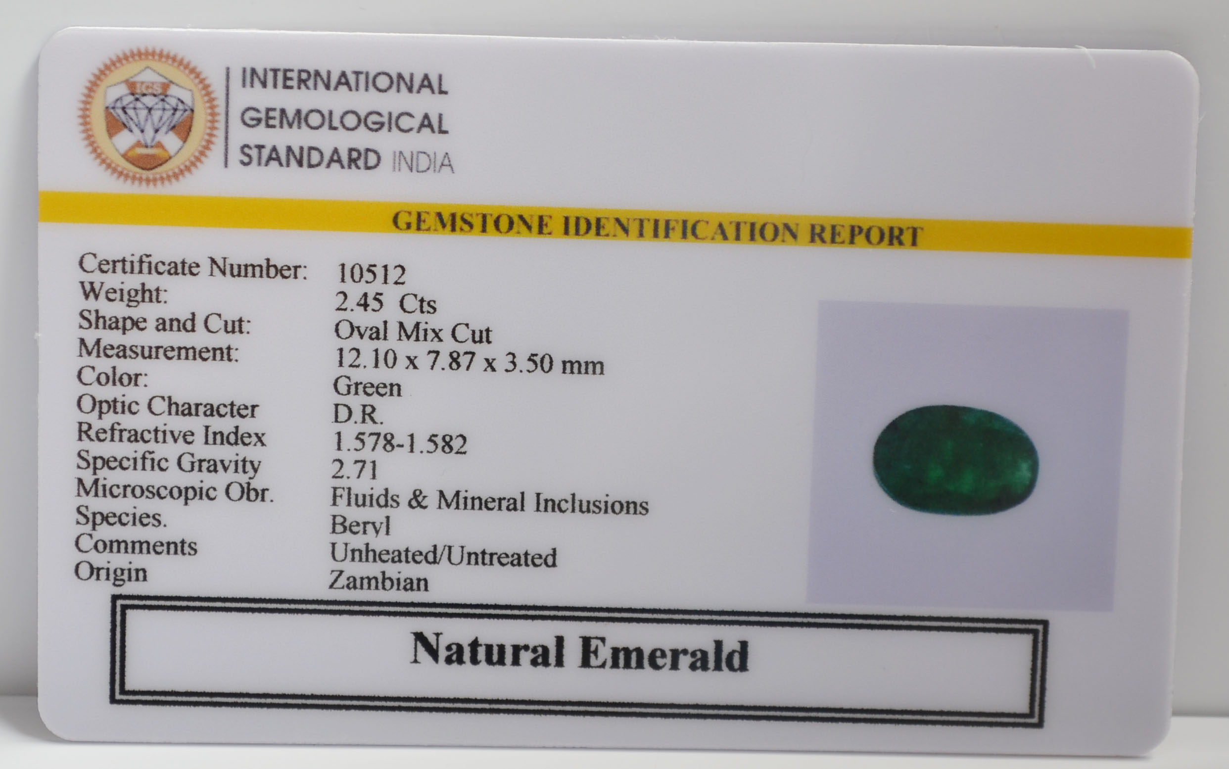EMERALD 2.45 Ct.