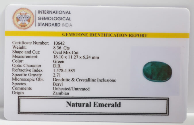 EMERALD 8.36 Ct.