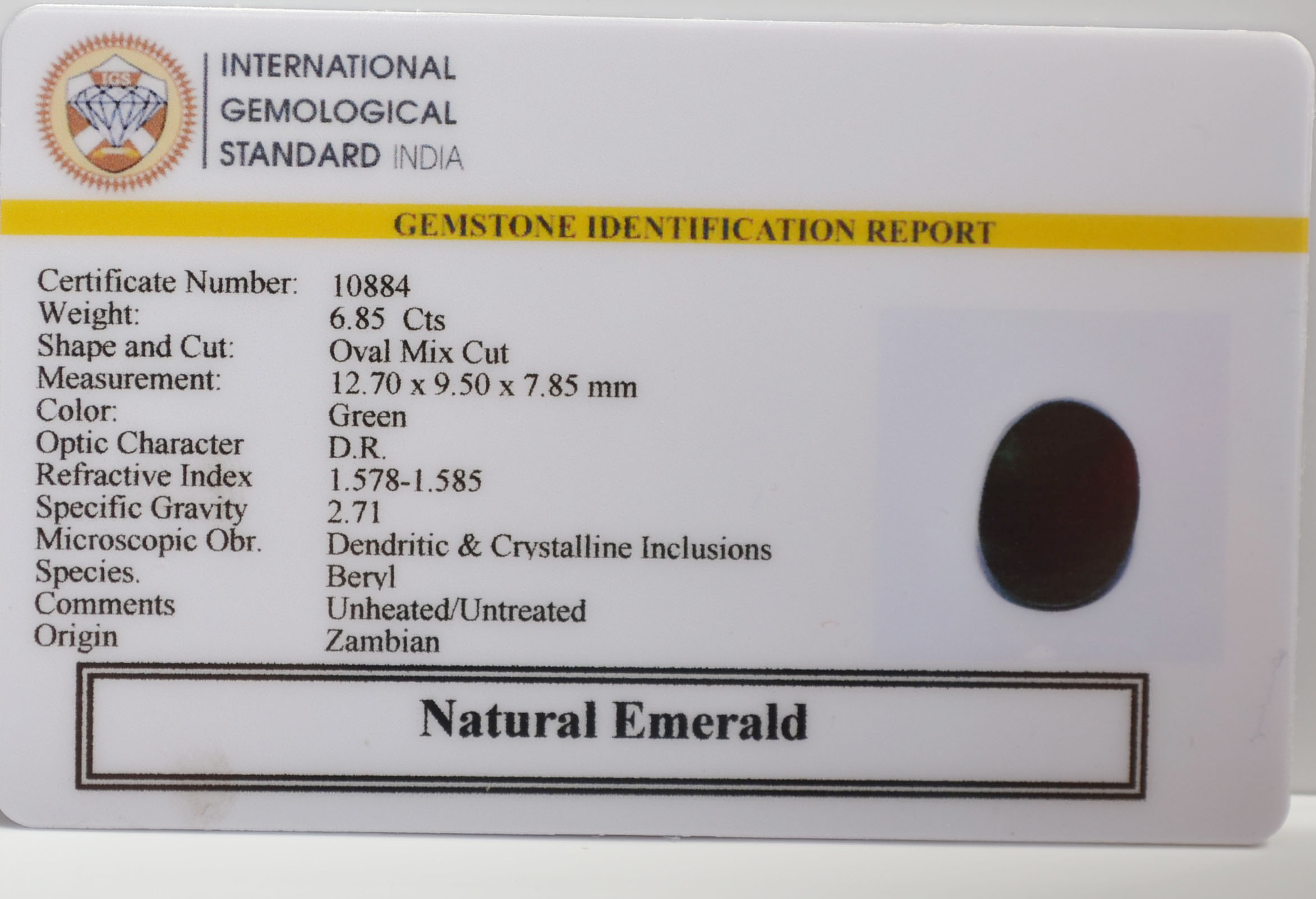 EMERALD 6.85 Ct.