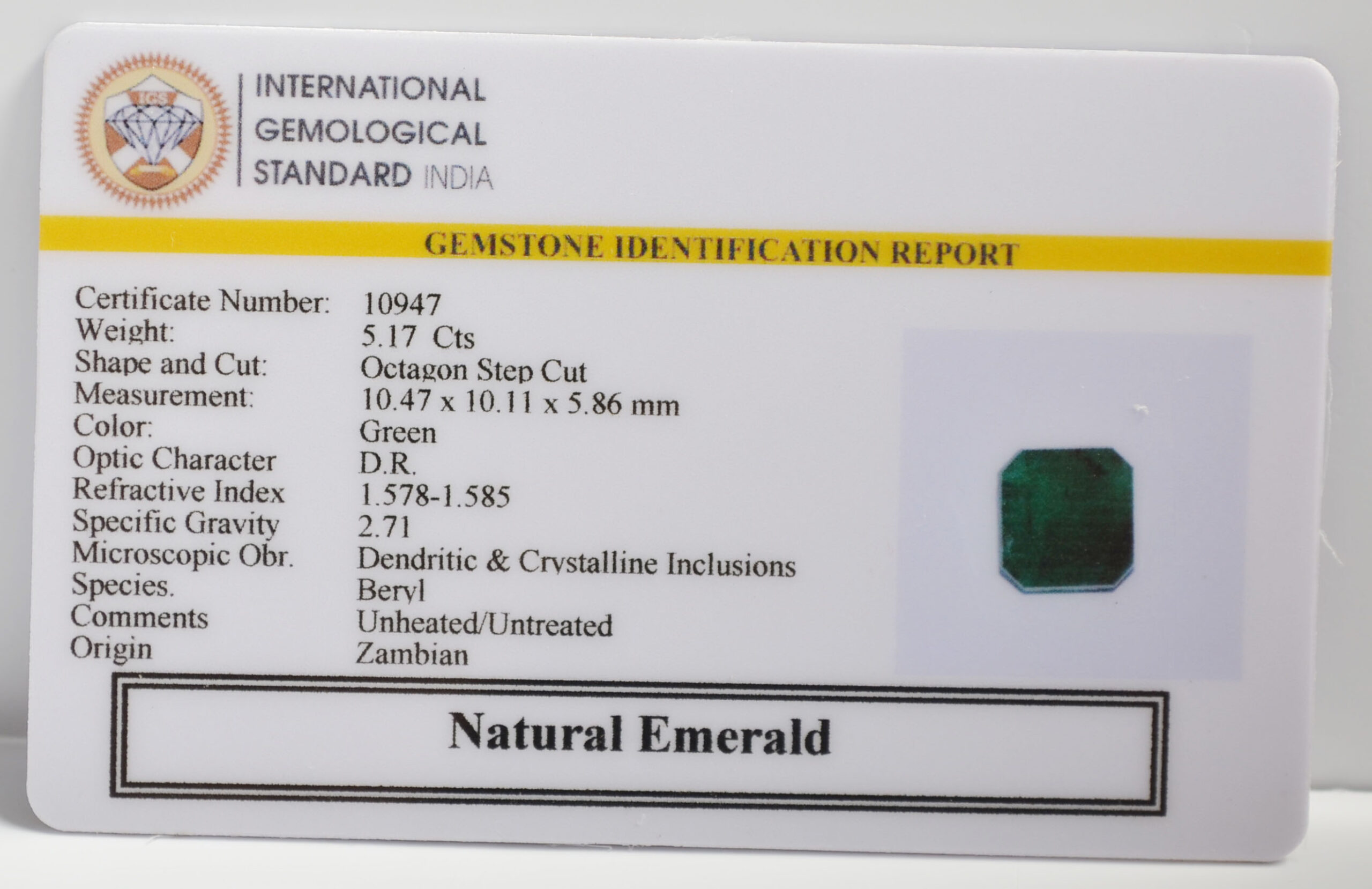 EMERALD 5.17 Ct.