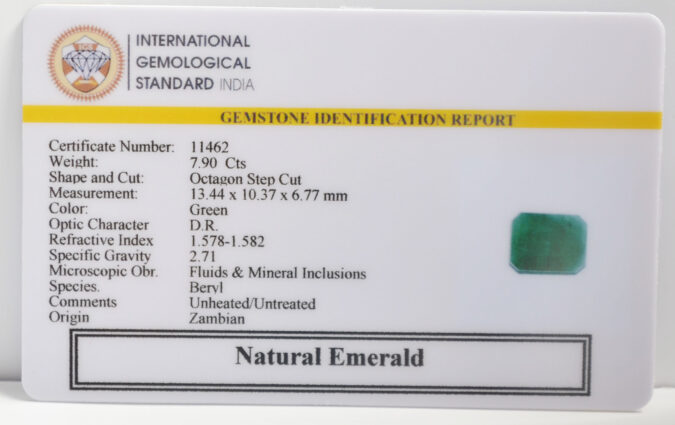 EMERALD 7.9 Ct.