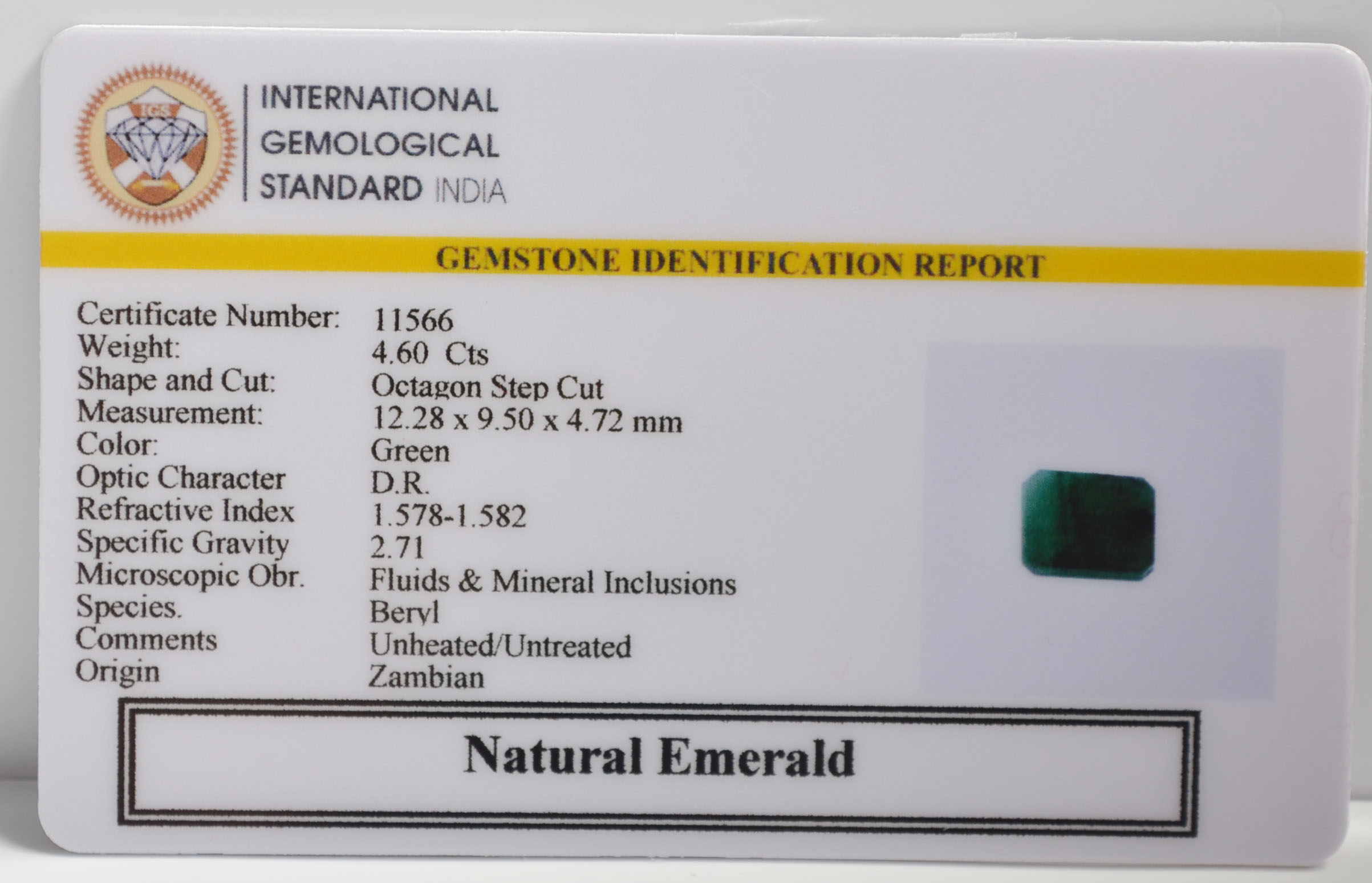 EMERALD 4.6 Ct.