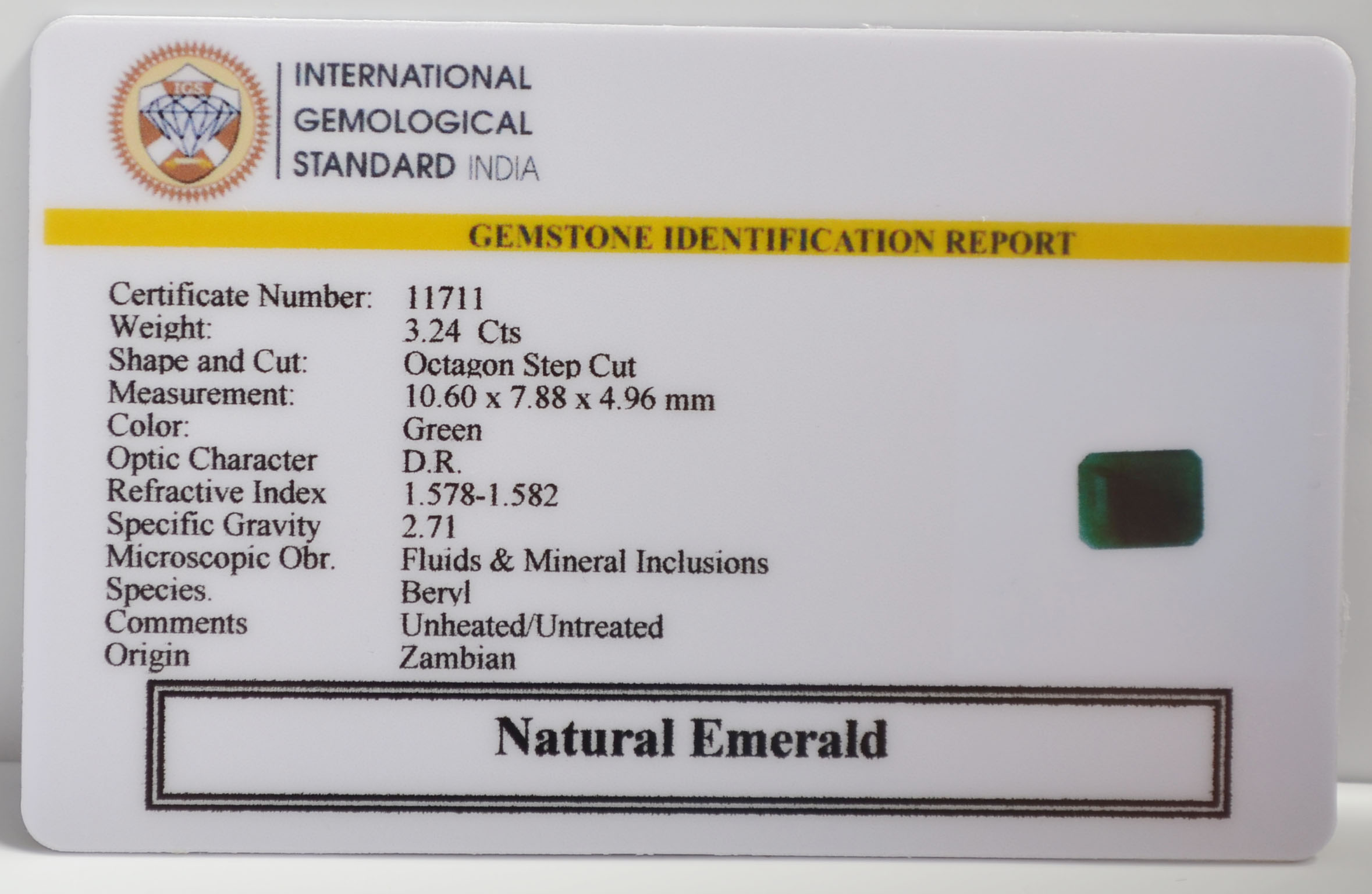 EMERALD 3.24 Ct.