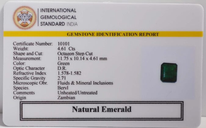 EMERALD 4.61 Ct.