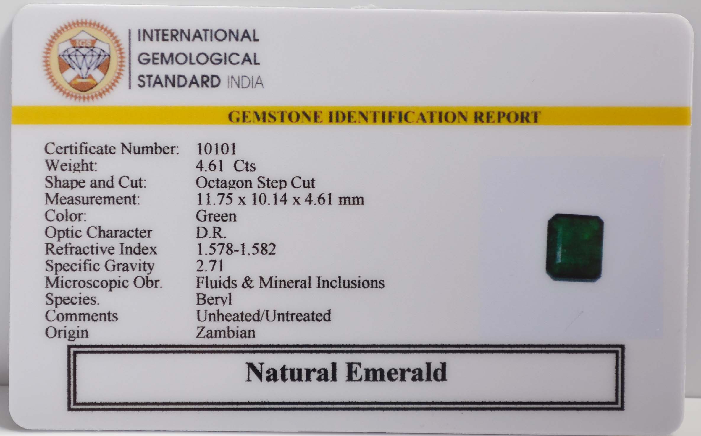 EMERALD 4.61 Ct.
