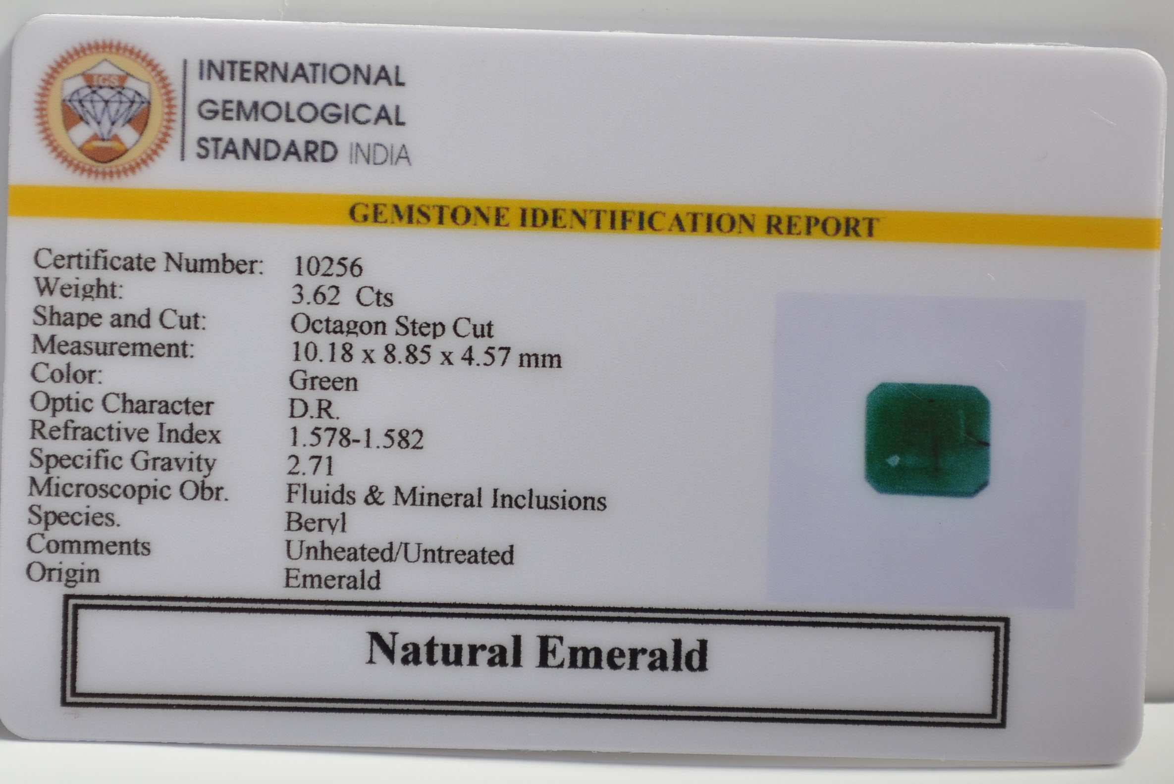 EMERALD 3.62 Ct.