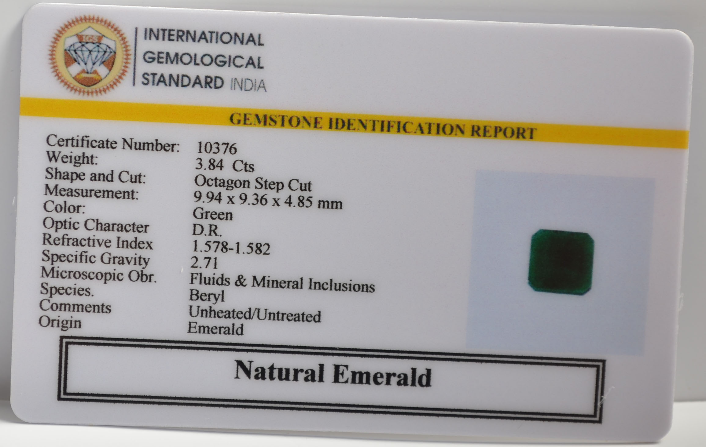EMERALD 3.84 Ct.