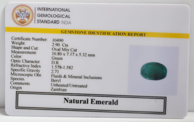 EMERALD 2.9 Ct. EMERALD 2.9 Ct.