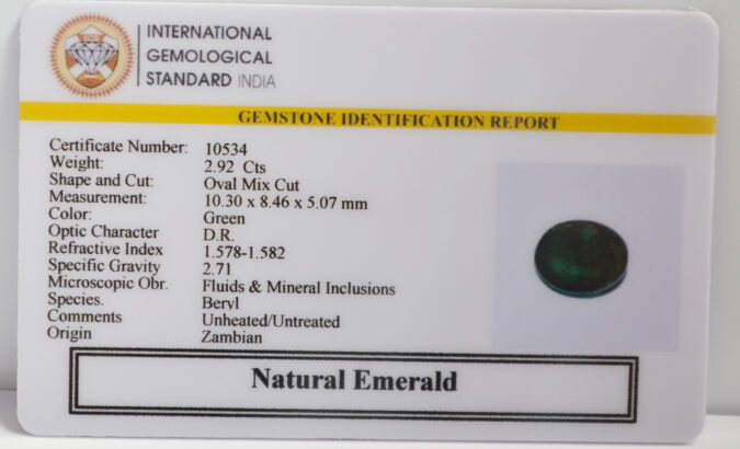 EMERALD 2.92 Ct.