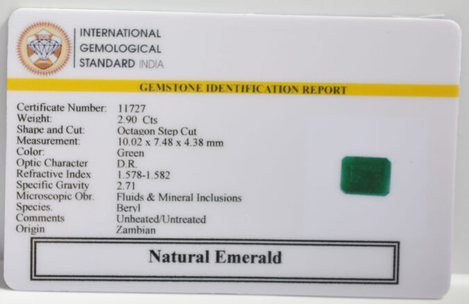 EMERALD 2.9 Ct.