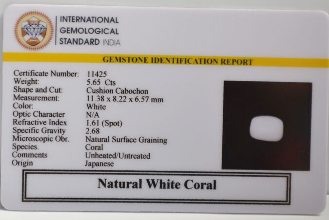 WHITE CORAL 5.65 Ct.
