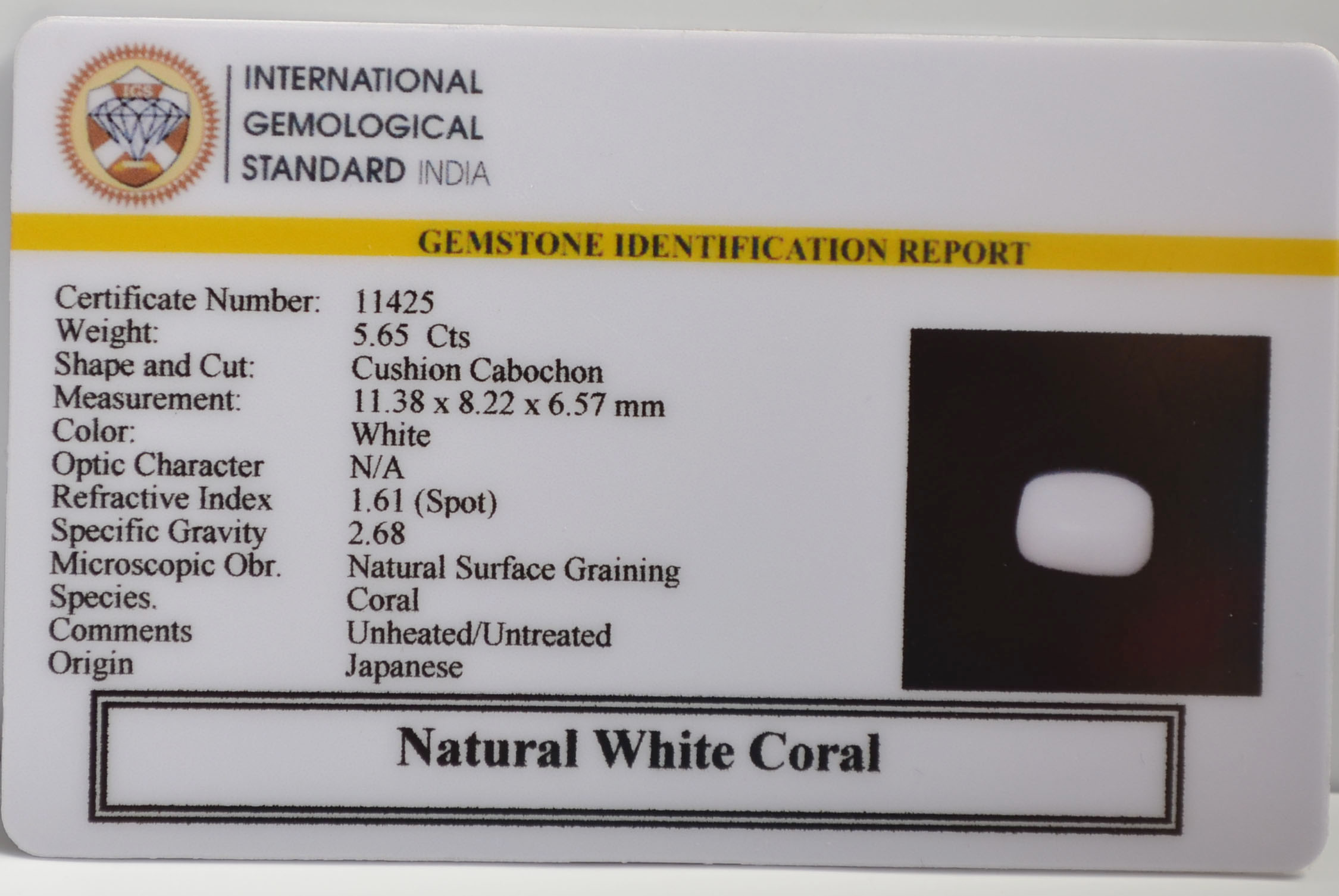 WHITE CORAL 5.65 Ct.