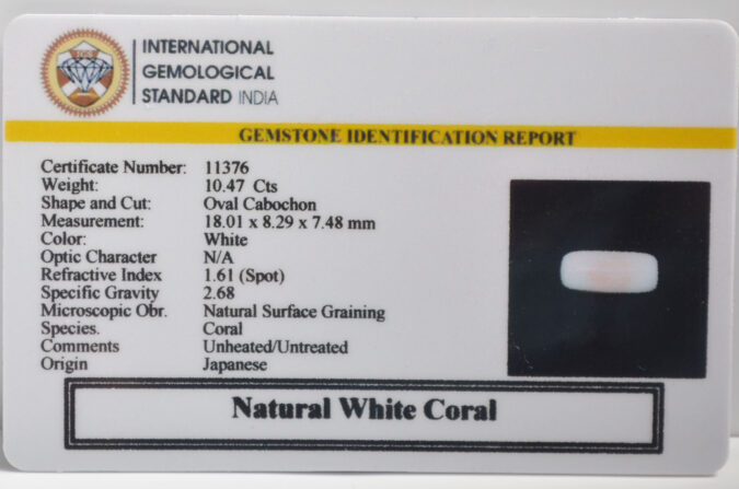 WHITE CORAL 10.47 Ct. WHITE CORAL 10.47 Ct.