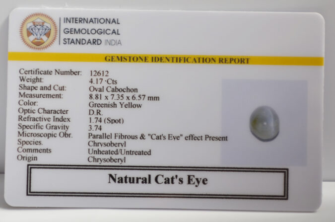 CATS EYE 4.17 Ct.