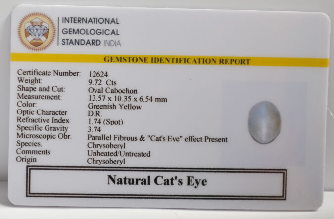 CATS EYE 9.72 Ct.