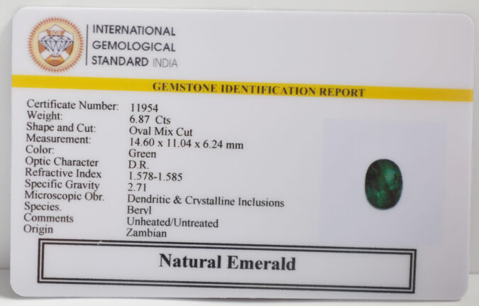 EMERALD 6.87 Ct.