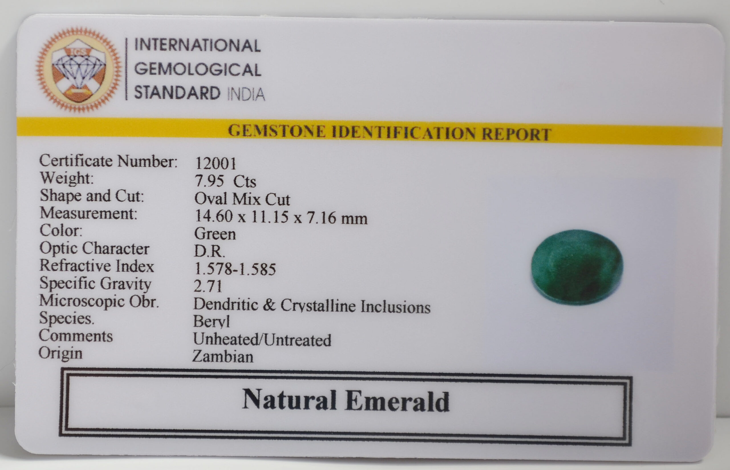 EMERALD 7.95 Ct.