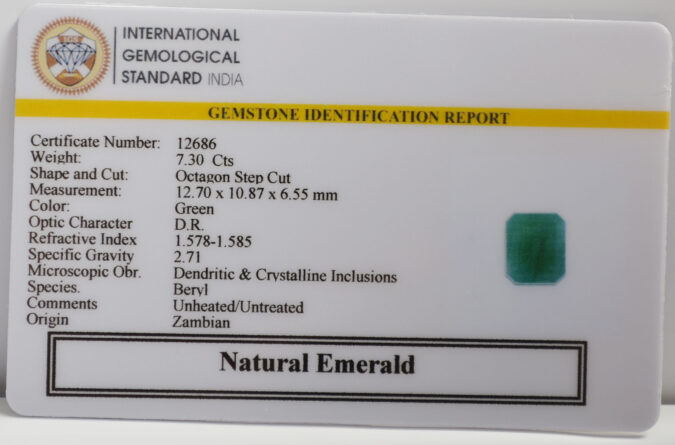 EMERALD 7.3 Ct.