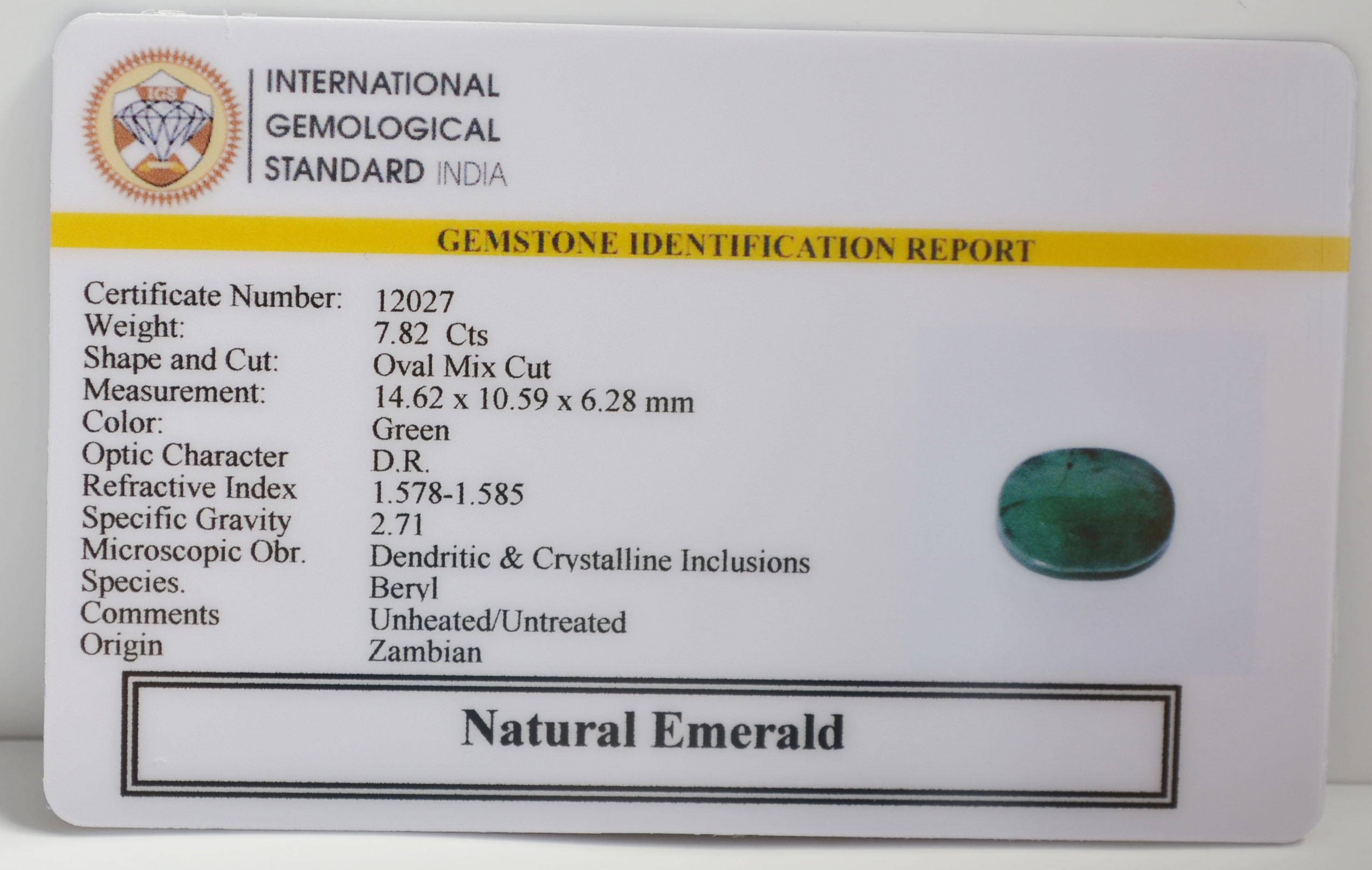 EMERALD 7.82 Ct.