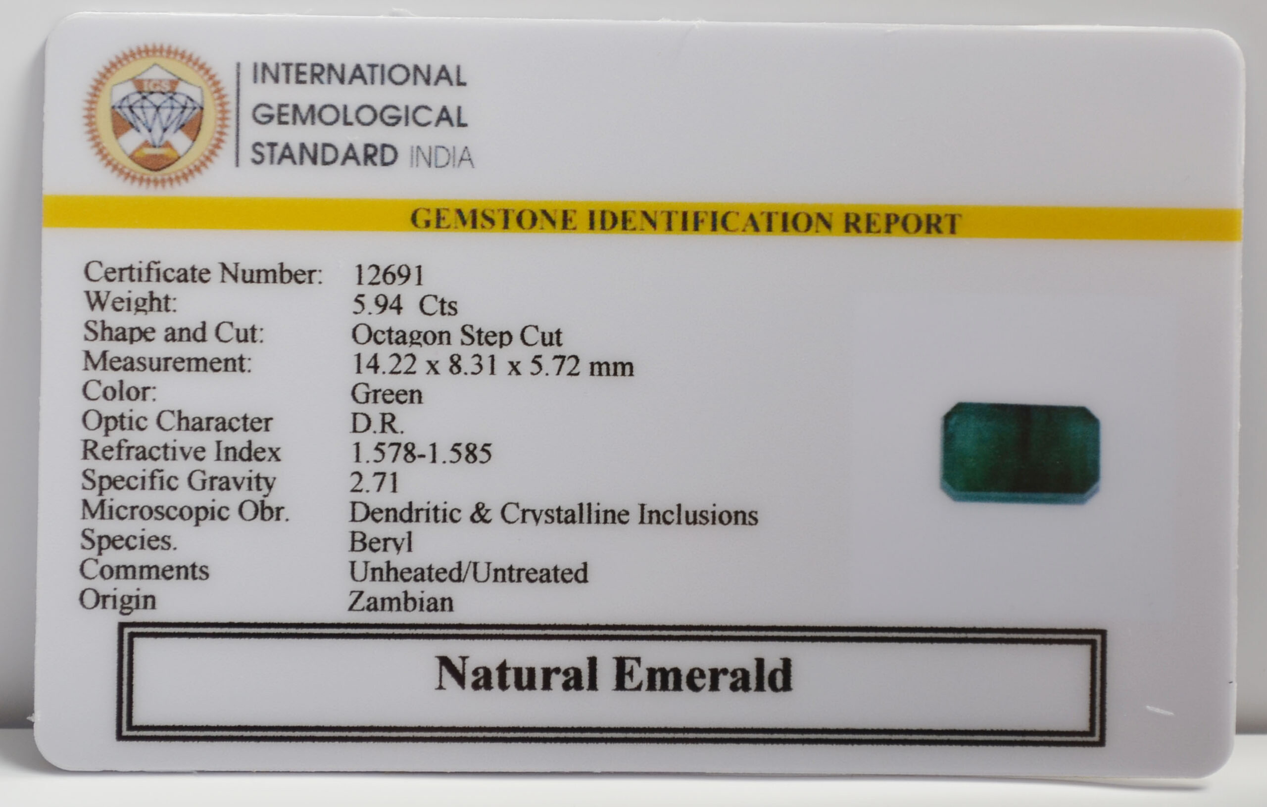 EMERALD 5.94 Ct.