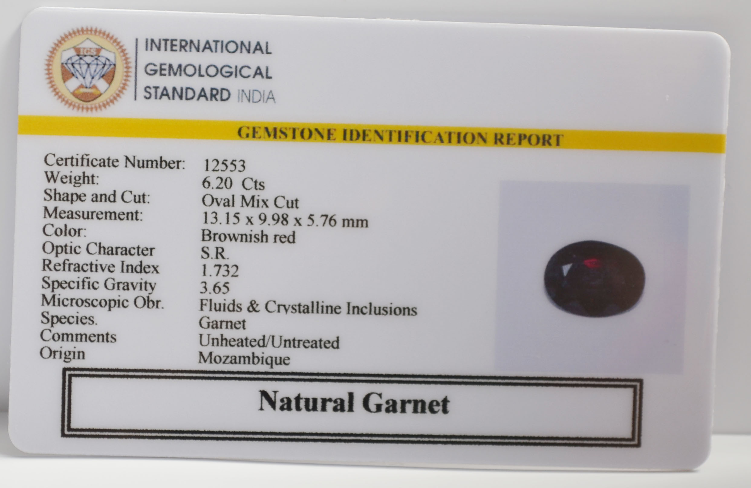 GARNET 6.2 Ct.