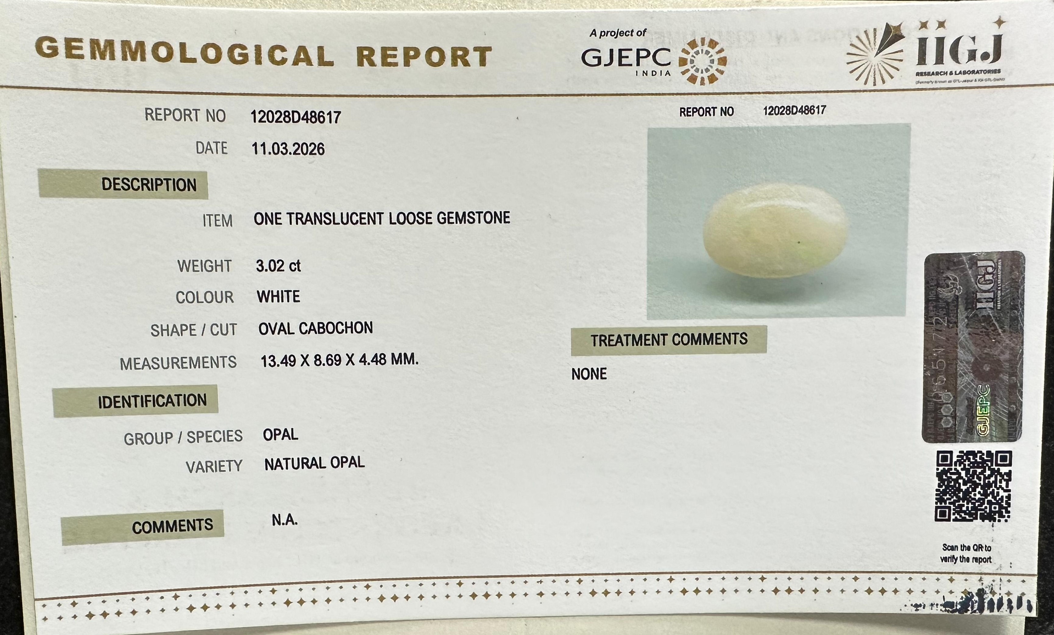 OPAL 3.02 Ct.