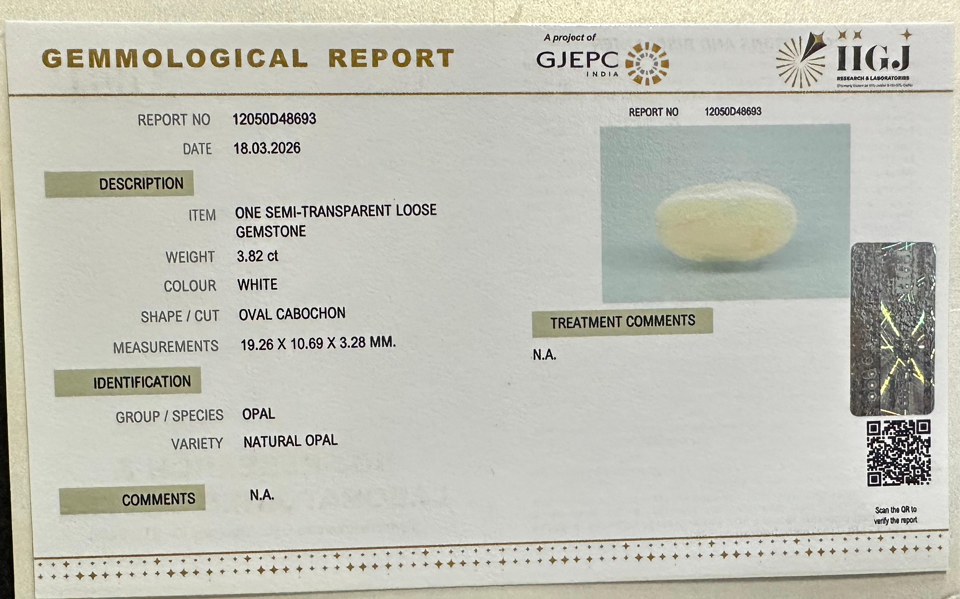 OPAL 3.82 Ct. OPAL 3.82 Ct.