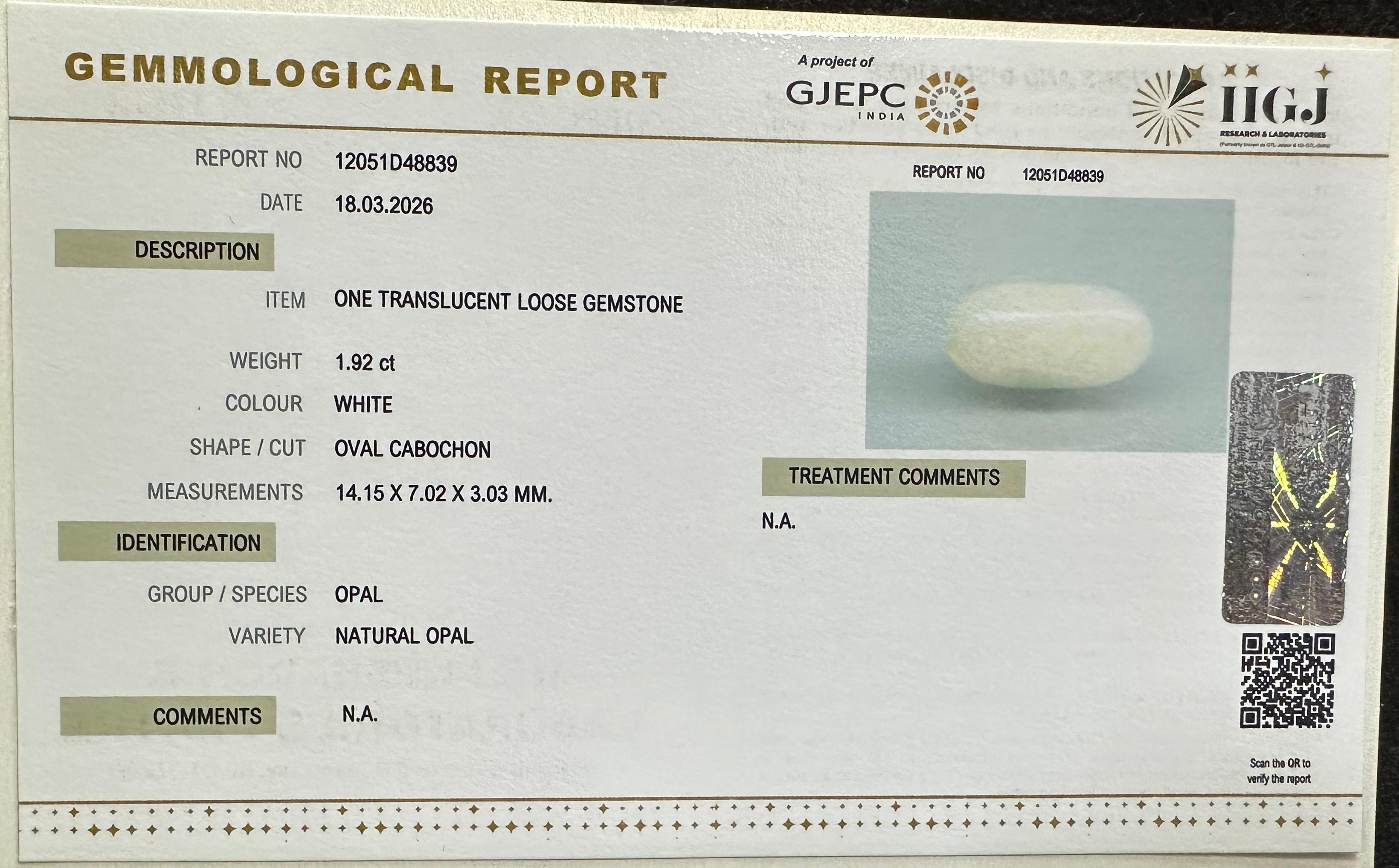 OPAL 1.92 Ct.