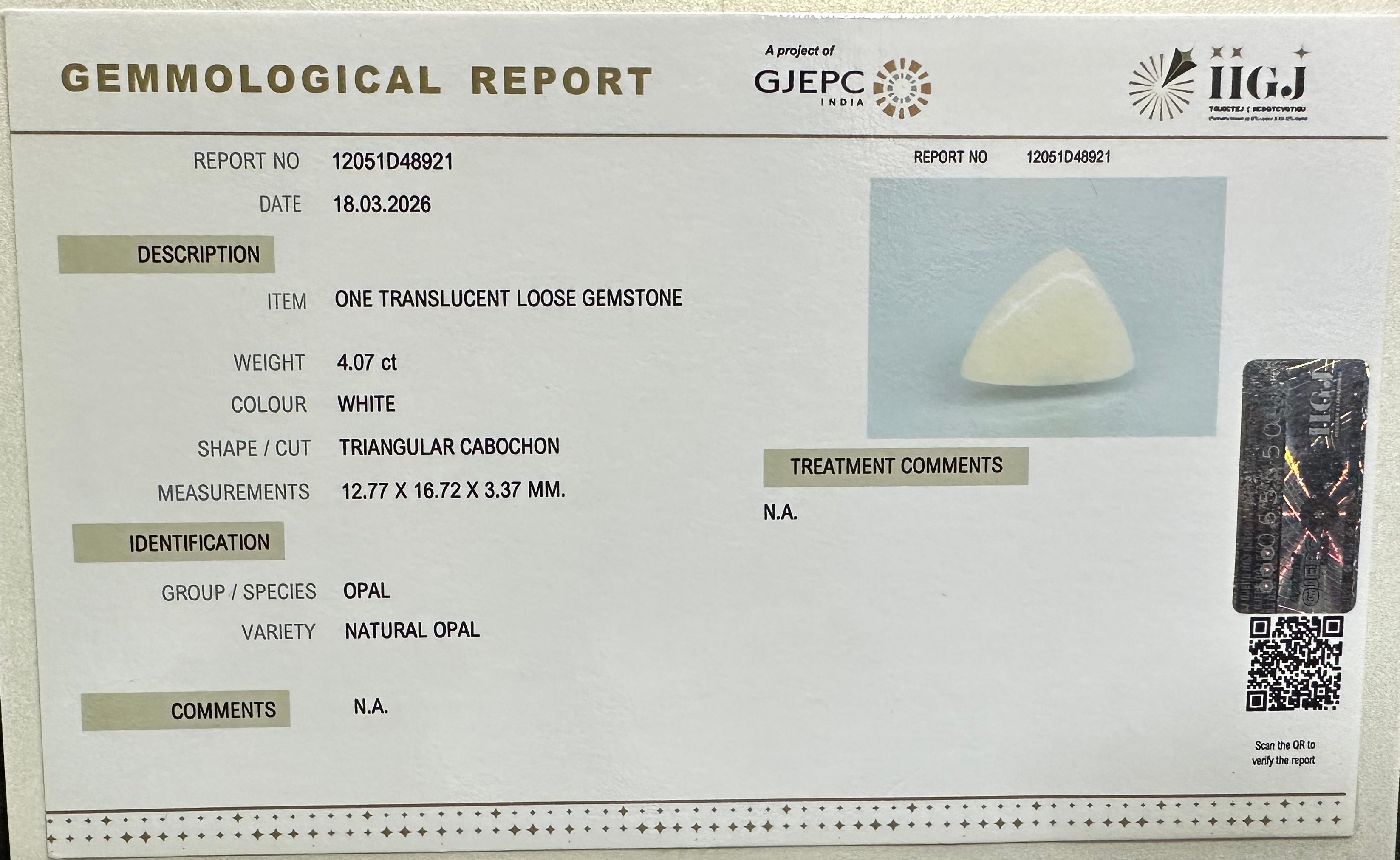 OPAL 4.07 Ct.