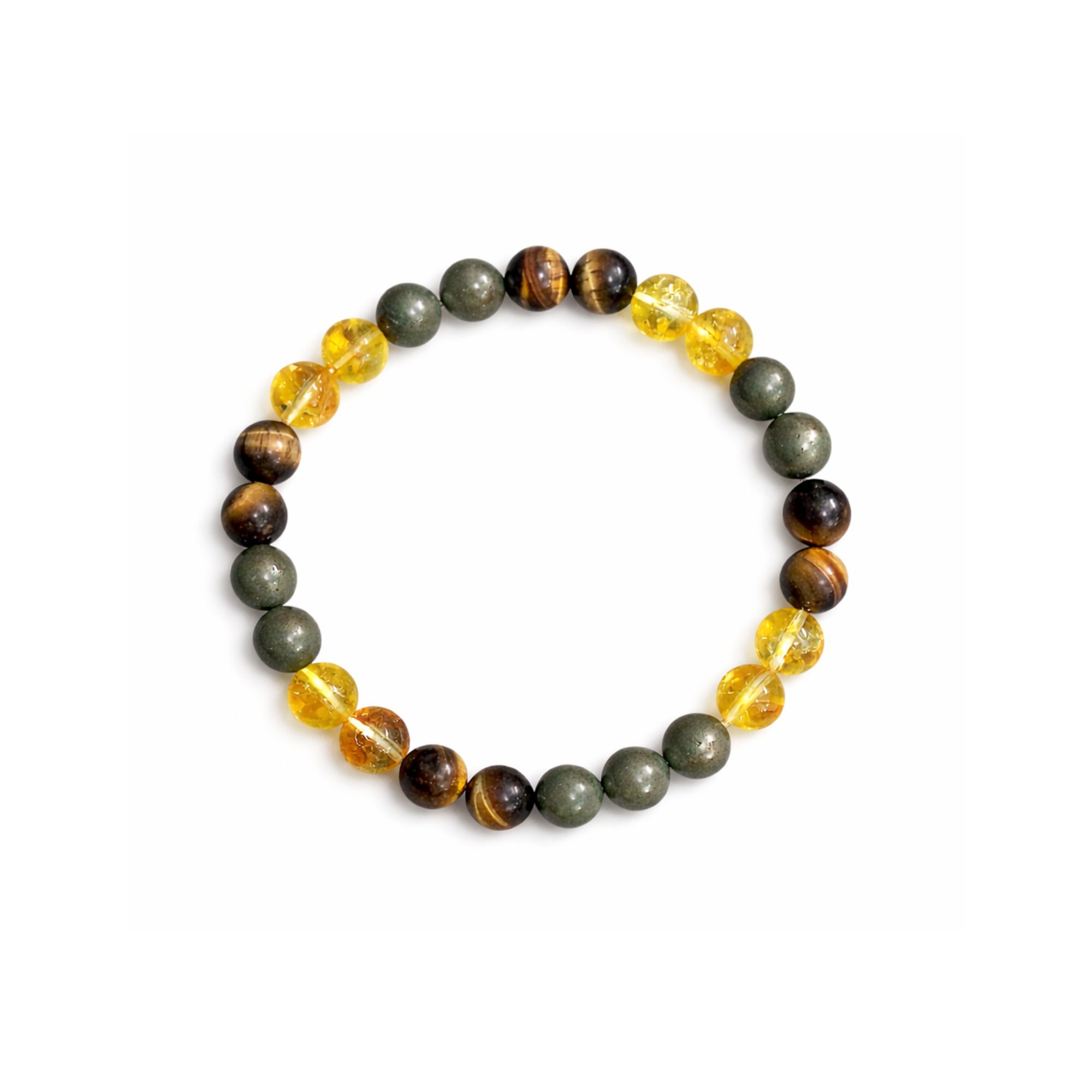 Natural Pyrite ,Citrine & Tiger’s Eye Bracelet Natural Pyrite ,Citrine & Tiger's Eye Bracelet