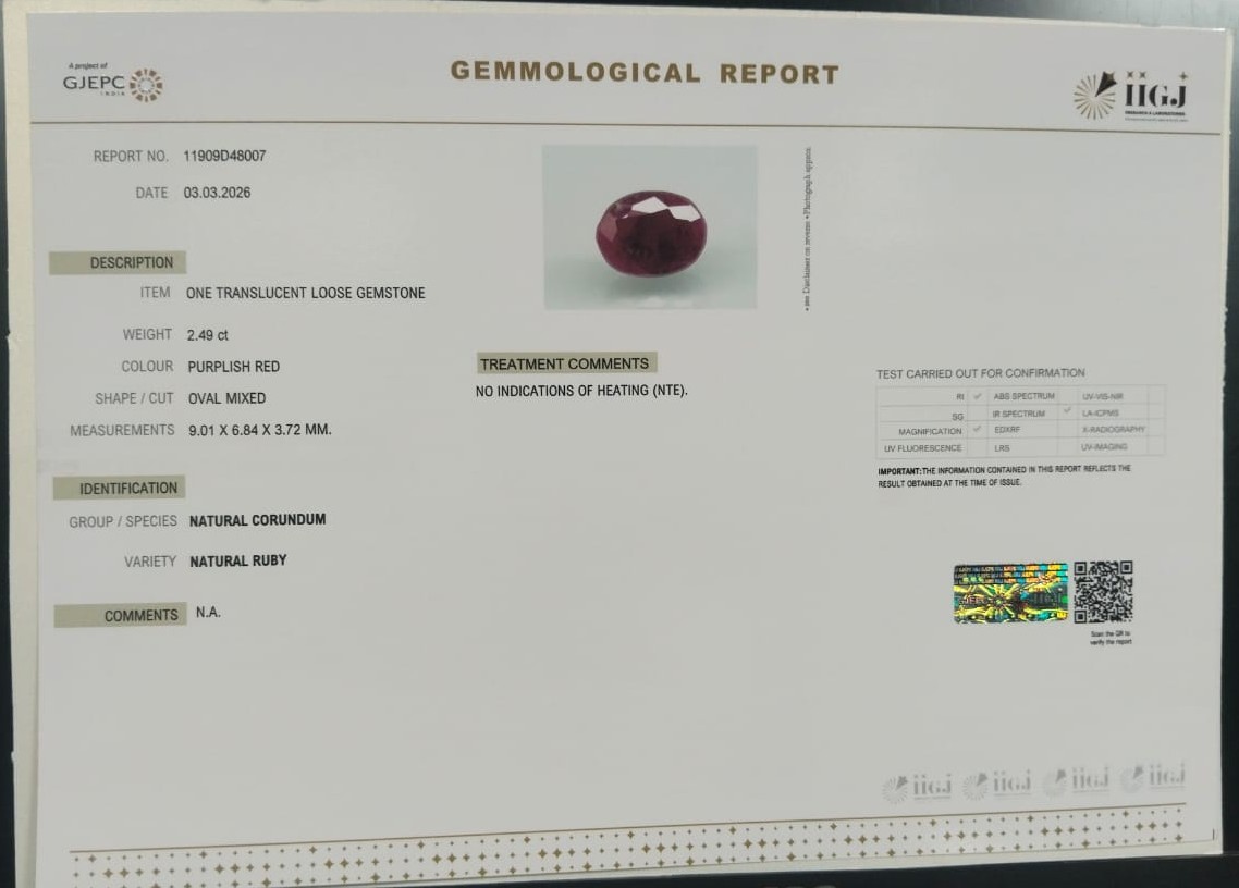RUBY 2.49 Ct.